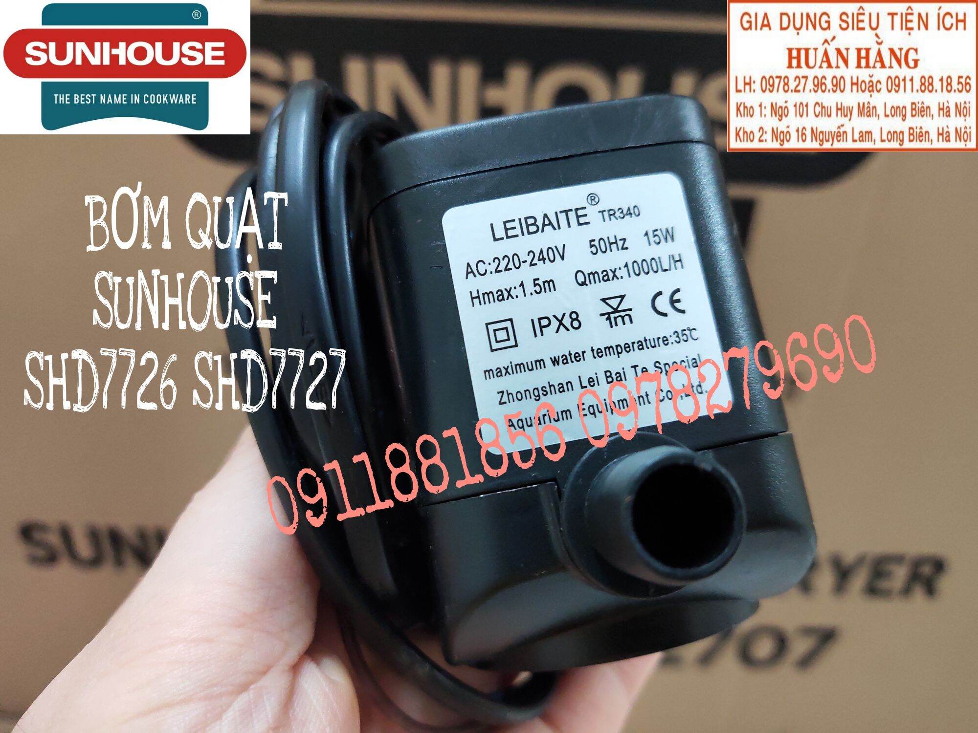 (LINH KIỆN CHÍNH HÃNG SUNHOUSE) BƠM QUẠT ĐIỀU HOÀ HƠI NƯỚC SUNHOUSE SHD7726 SHD7727