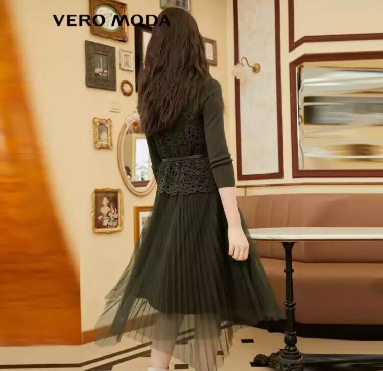 ĐẦM KÈM ÁO GHI LÊ VÀ THẮT LƯNG VERO MODA CAO CẤP