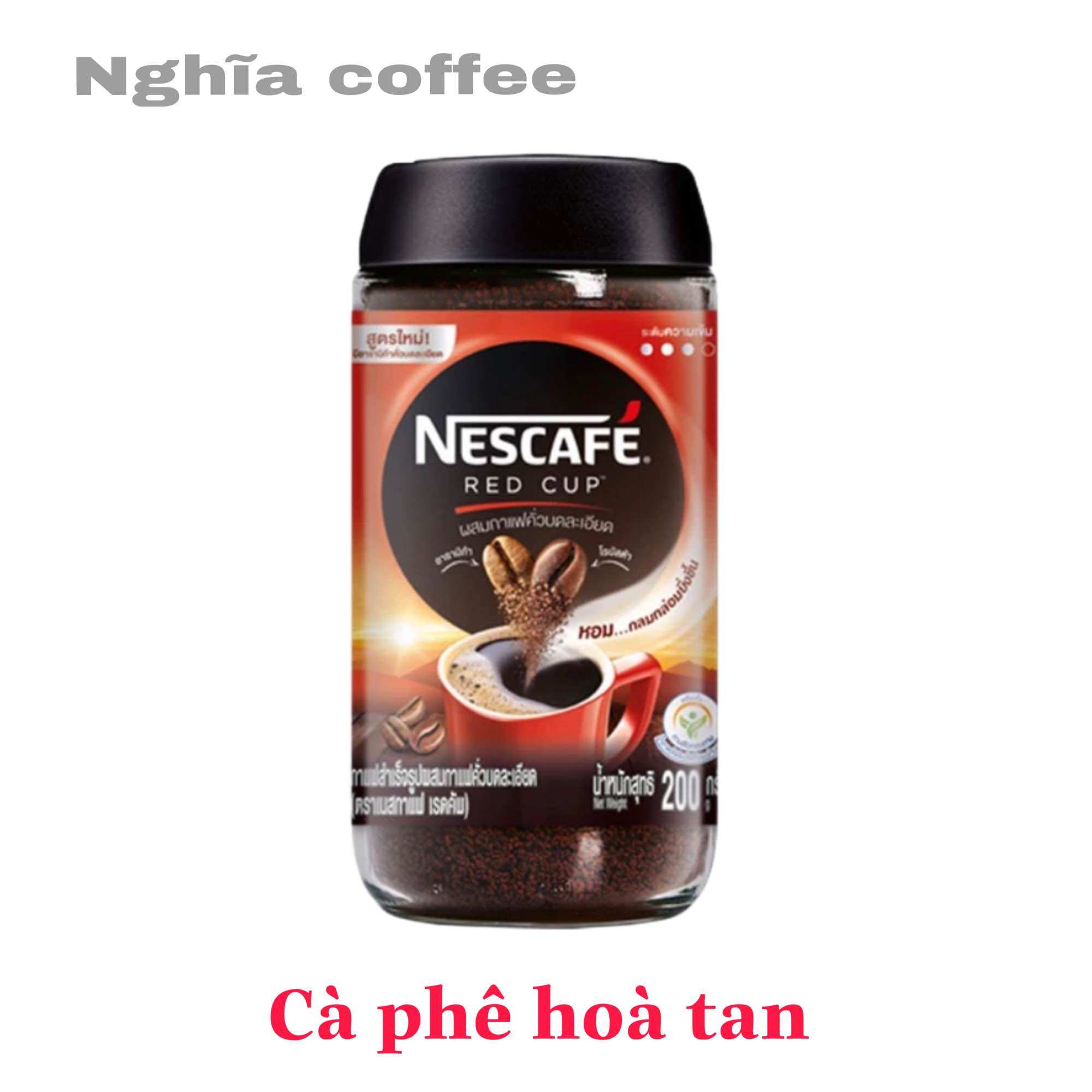 Cà phê hoà tan kết hợp cà phê rang xay - nescafé red cup hũ 200g