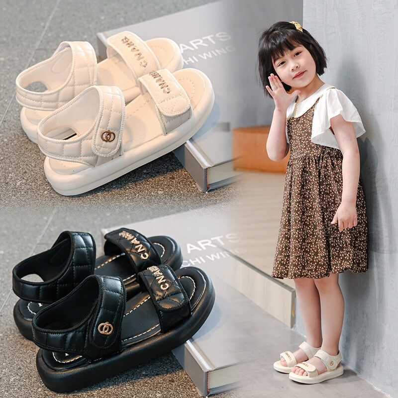 Sandal bé gái đi học, đi chơi da mềm êm chân phong cách Hàn Quốc