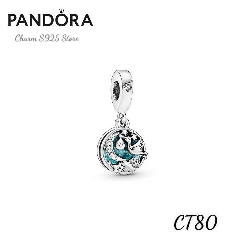 Charm pan ale treo bầu trời trăng sao bạc s925