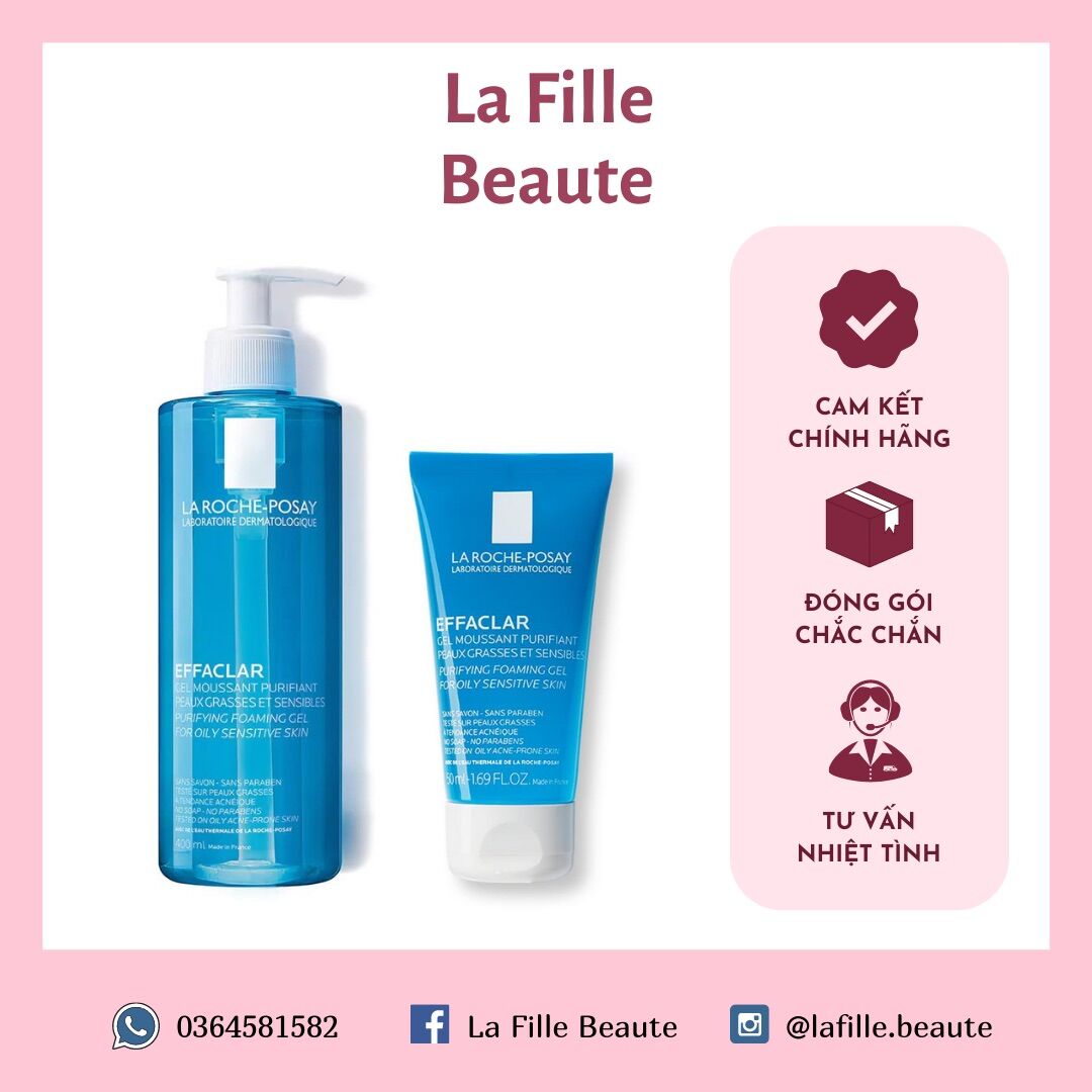 Sữa rửa mặt cho da dầu mụn La Roche-Posay Effaclar Purifying Gel Cleanser