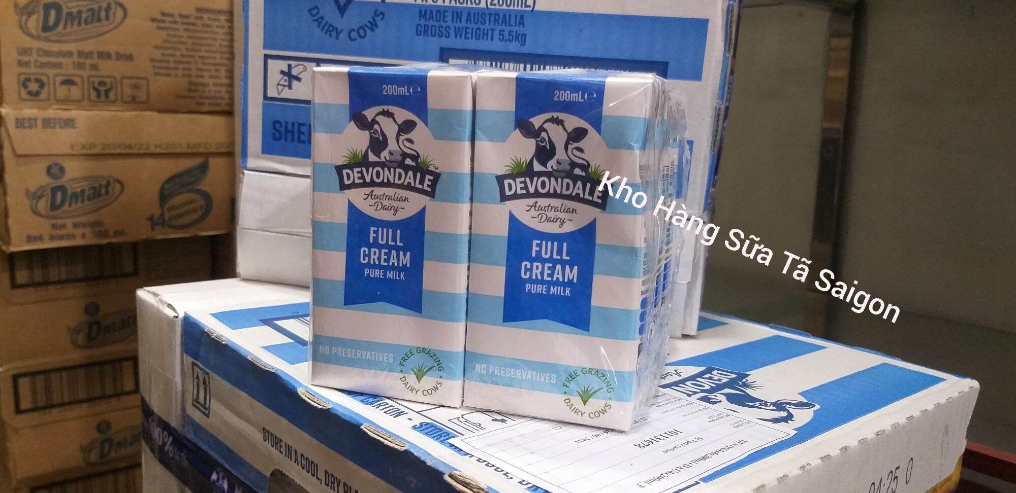 Sữa tươi DEVONDALE thùng 24 hộp x 200ml nhập khẩu ÚC date T10 2022