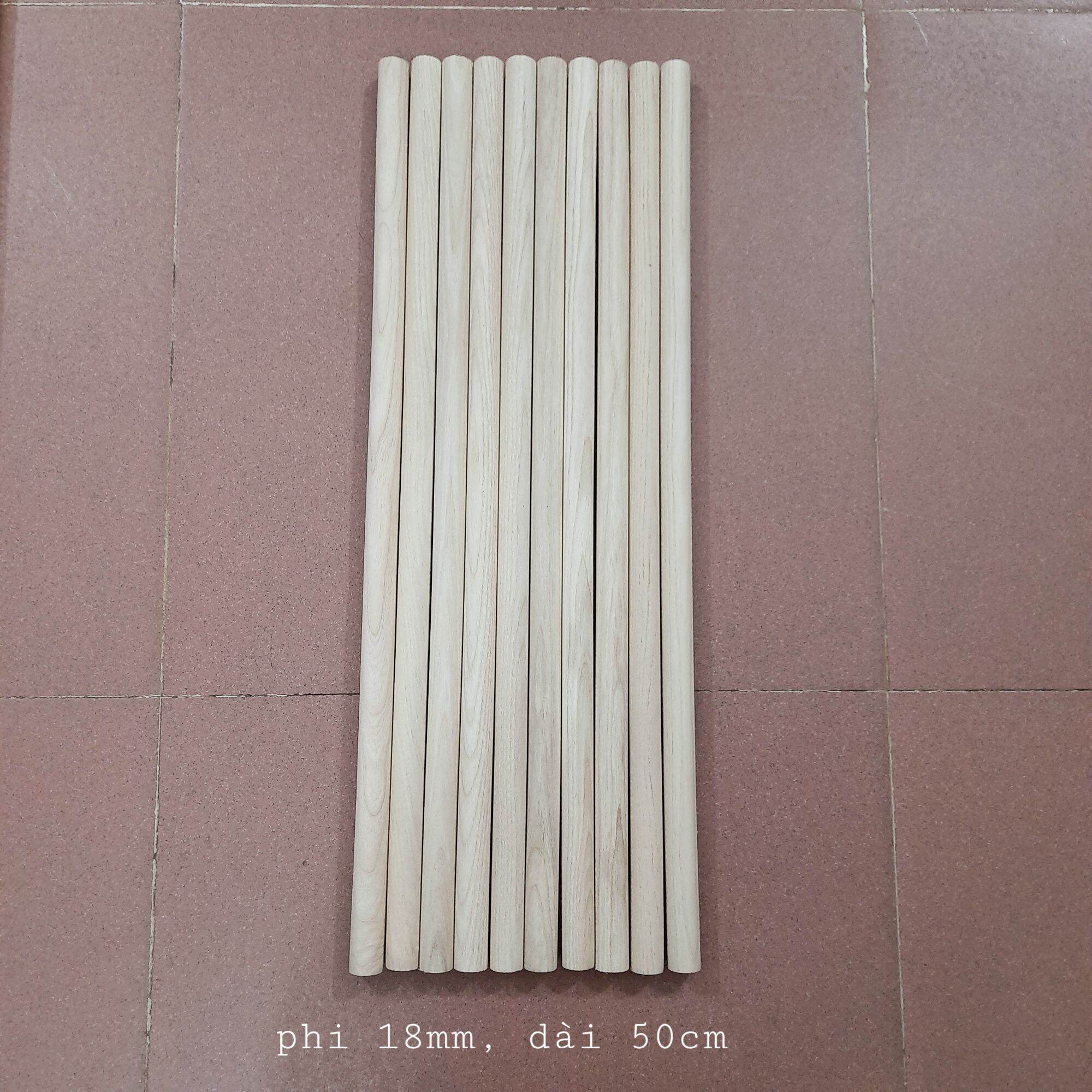 (Hàng Đẹp) Thanh Gỗ Tròn Phi 18mm Gỗ Tần Bì ( Các Kích Cỡ )