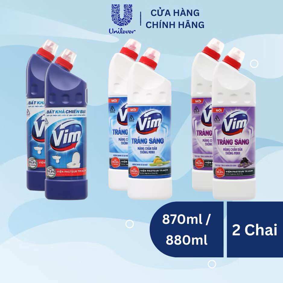 Combo 2 Chai Gel Vim tẩy bồn cầu nhà tắm chai 880ml