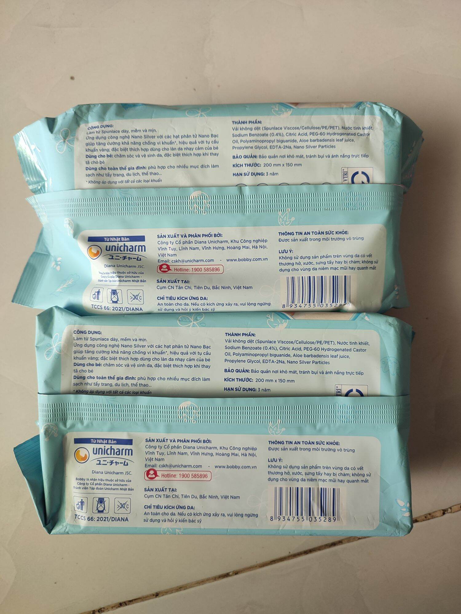 Combo 6 gói khăn ướt bobby nano kháng khuẩn bạc
