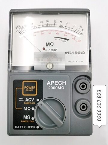 Đồng hồ đo điện trở cách điện APECH 2000M , 1000V thumbnail