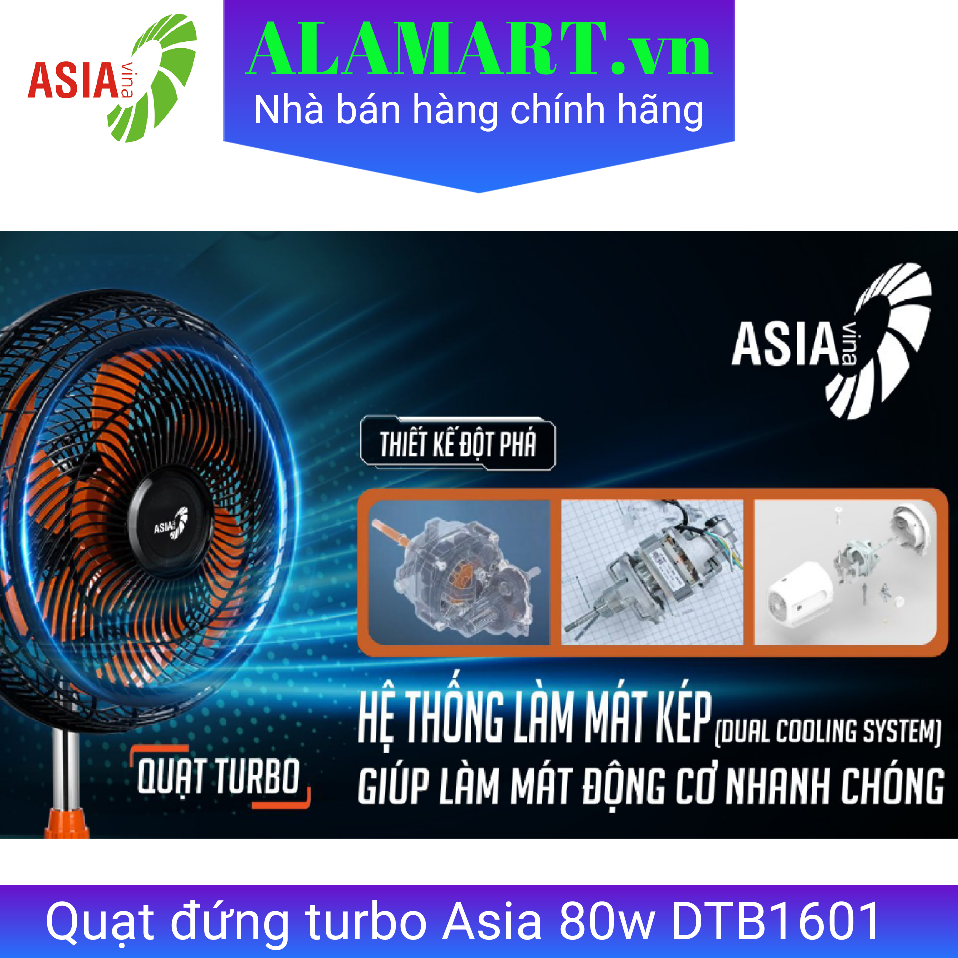 Quạt đứng turbo Asia DTB1601