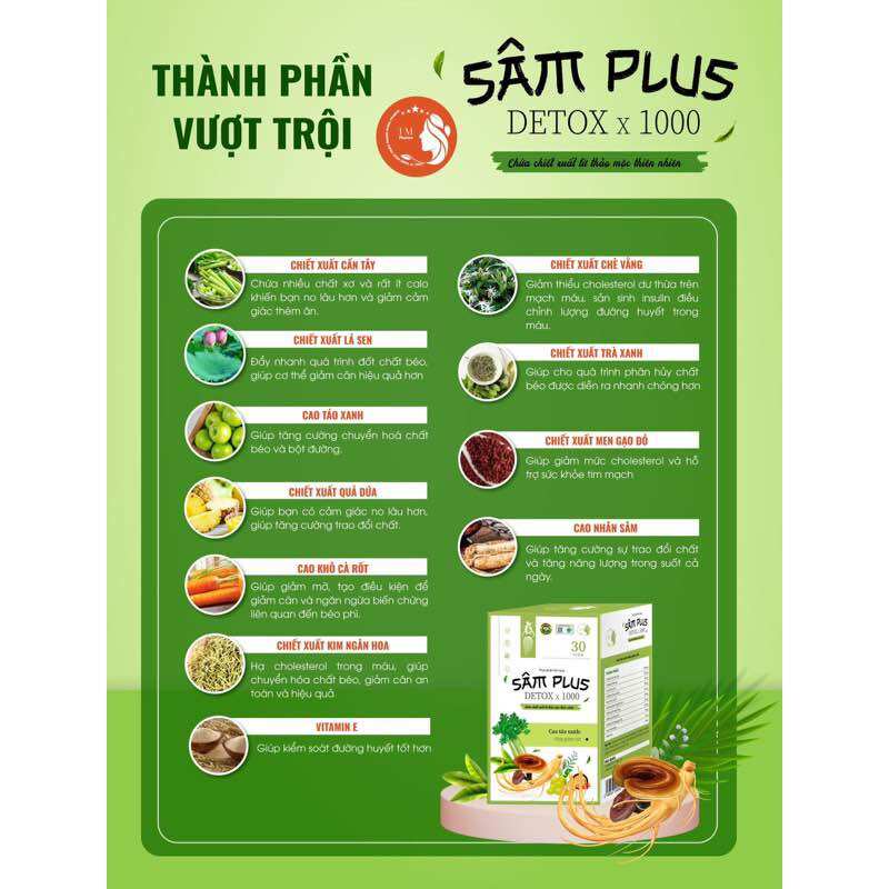 Kẹo giảm cân sâm plus thảo mộc hộp 30 chiếc dễ ăn hiệu quả