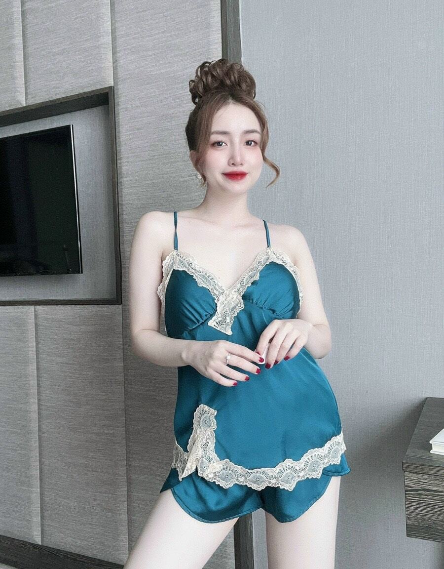 Đồ ngủ sexy nữ, Đồ ngủ 2 dây chất phi lụa mềm mát