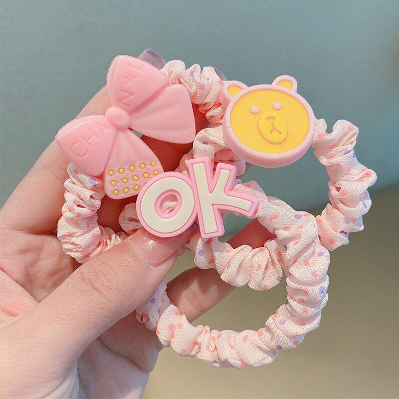 [ Hàng Có Sẵn ] Dây Cột Tóc Charm Nhiều Màu [ Giao Ngẫu Nhiên ][8k1sợi]