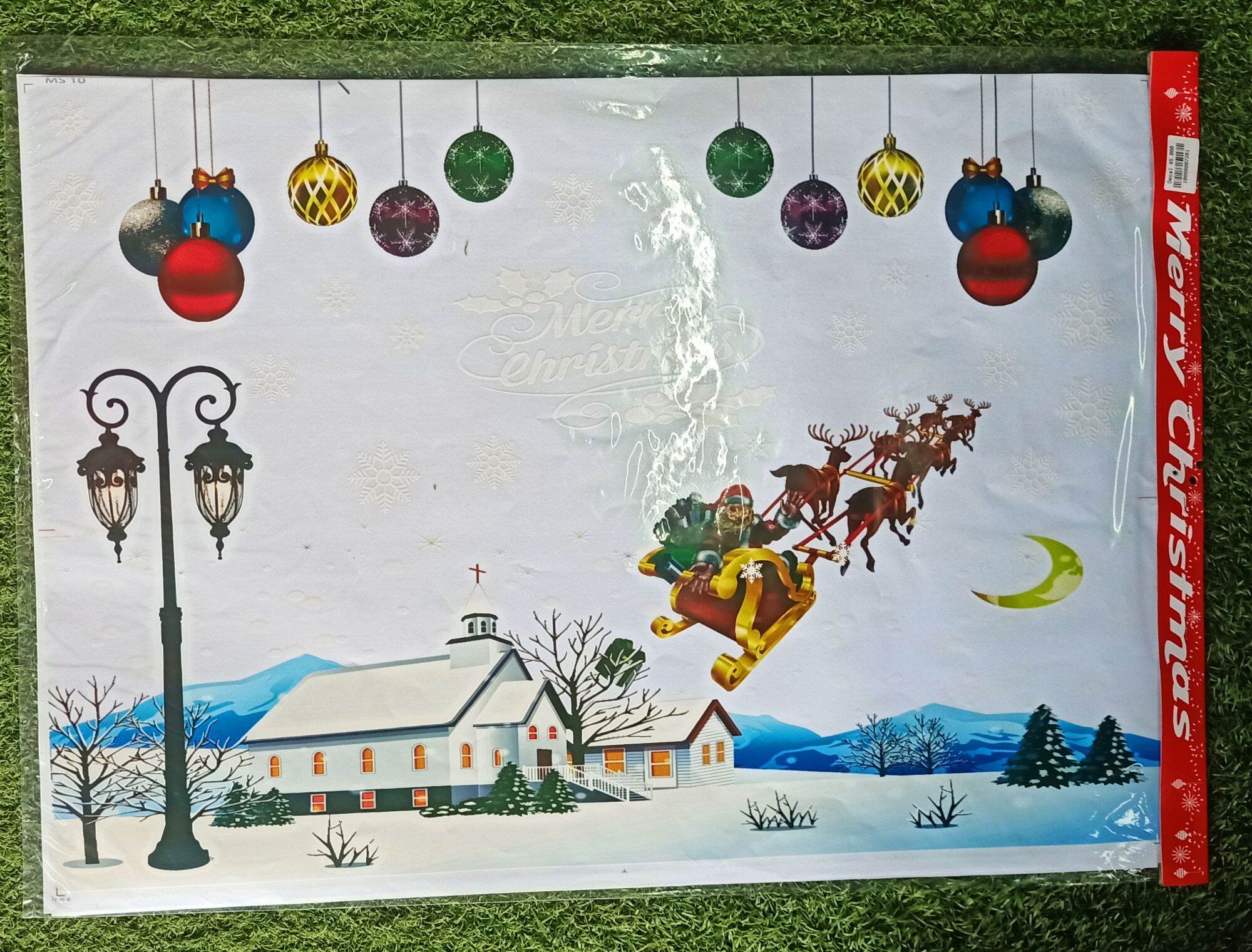 Decal trang trí noel dán cửa kính, dán tường - Phụ kiện trang trí nhà cửa , tranh dán hình cây thông noel, merry Christmas
