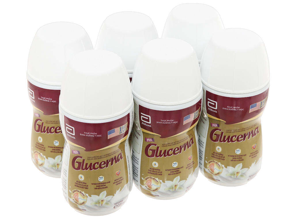 Lốc 6 chai sữa bột pha sẵn Glucerna vani 220ml (cho người tiểu đường)