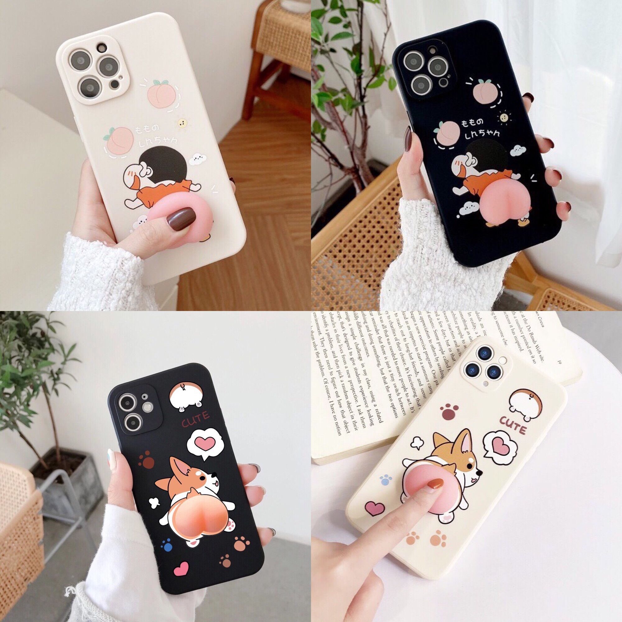 Ốp lưng iphone cạnh vuông shin đào mochi cực Hot