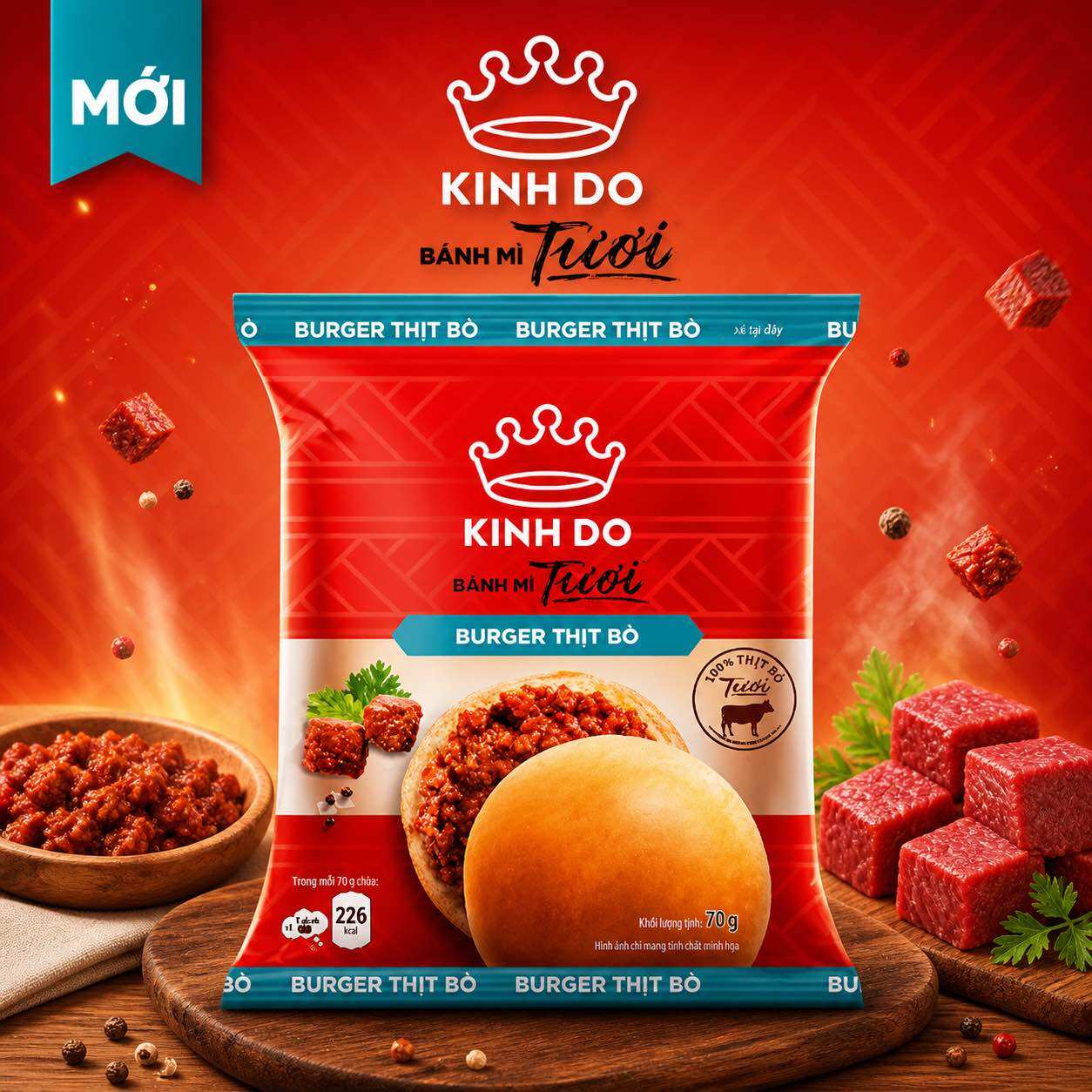 Bánh Mì Kinh Đô Tươi - Burger Bò