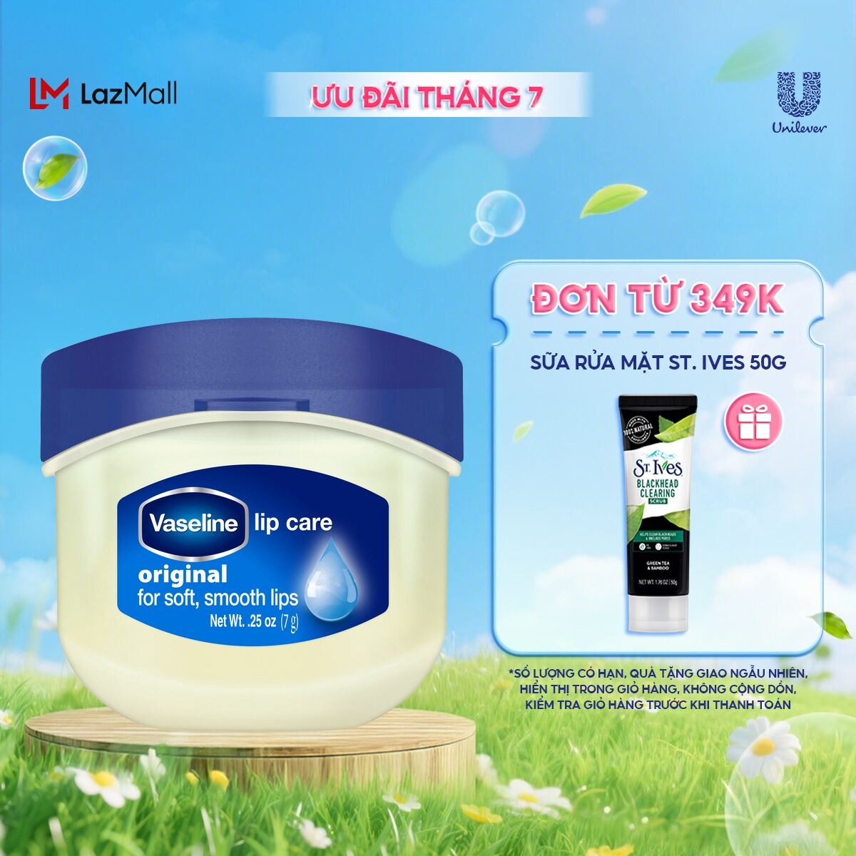 Sáp dưỡng môi Vaseline Mềm Mịn 7g