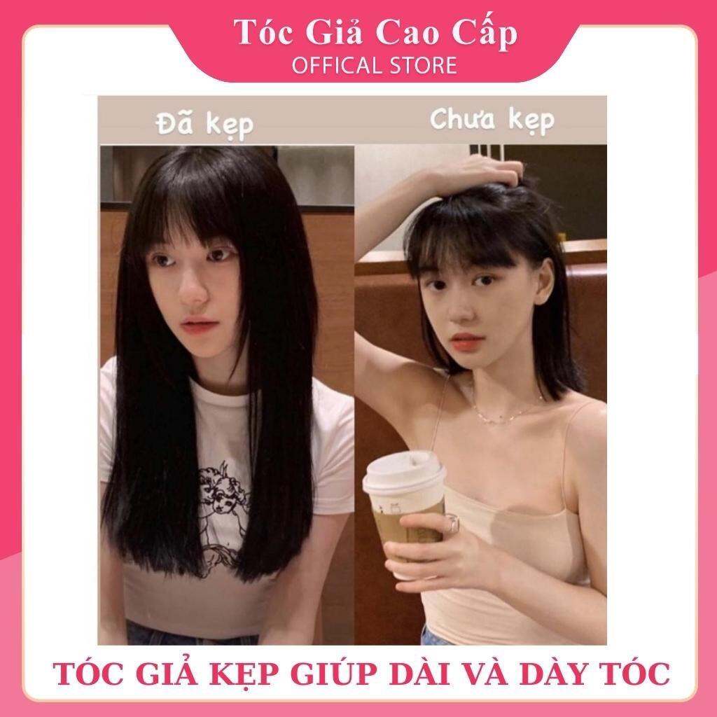 Tóc giả kẹp nữa đầu 6 phím thẳng ❇️