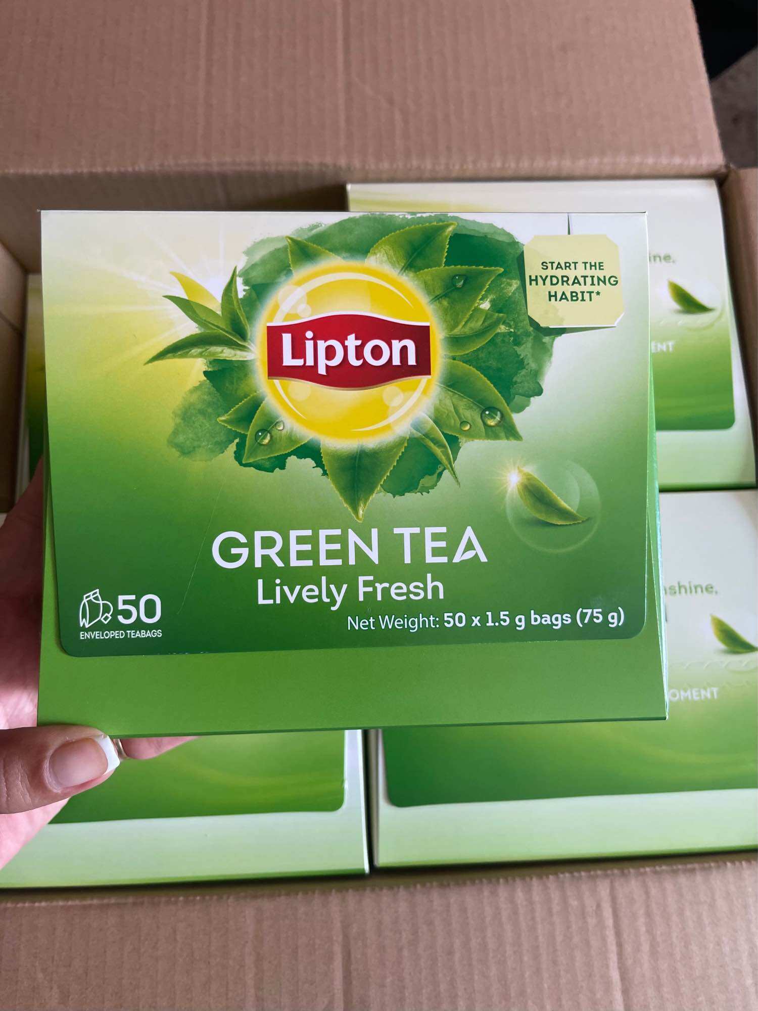 Lipton trà xanh tươi mới hộp 1.5g x 50 túi