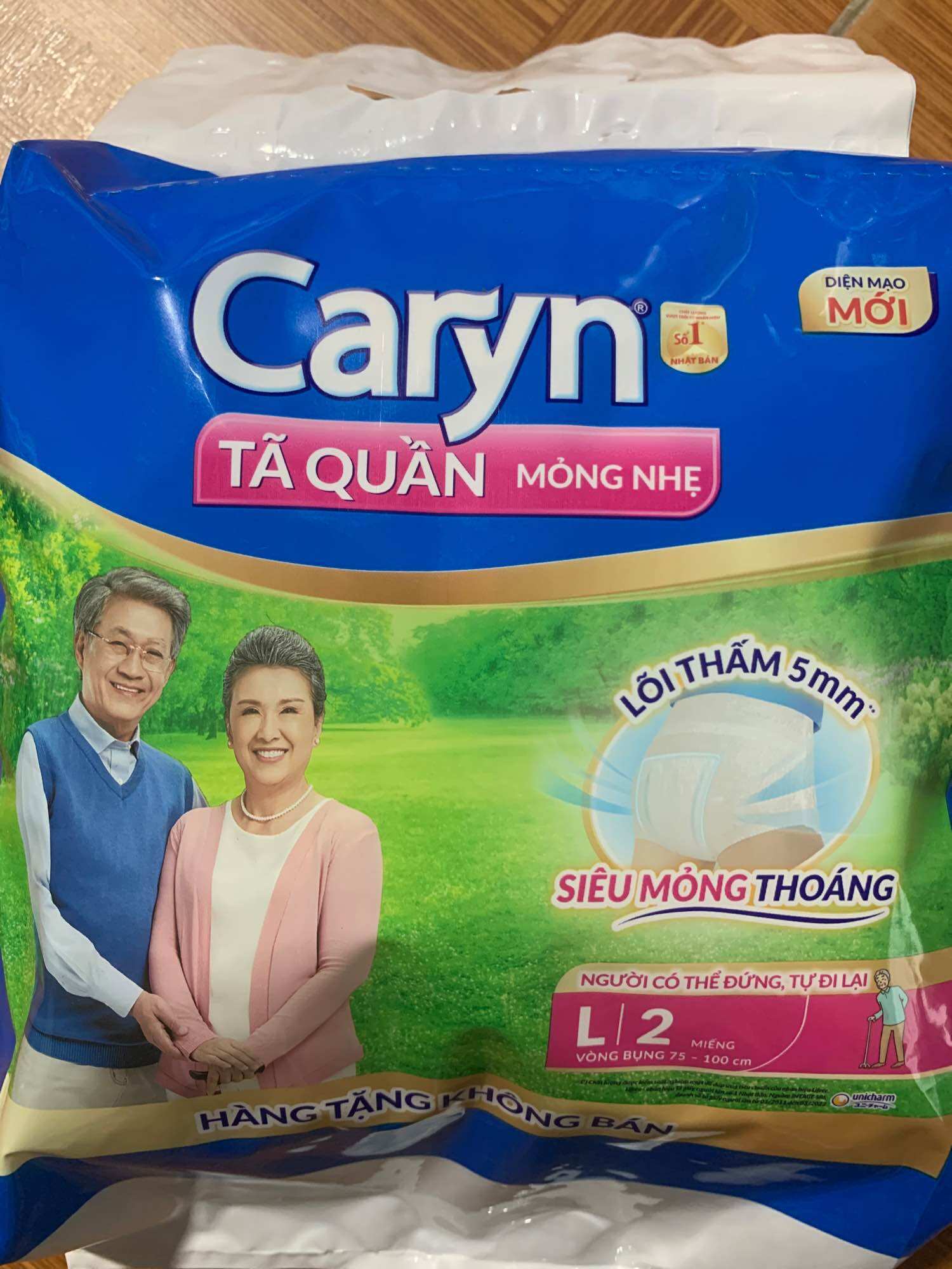 Combo 50 miếng size ltã quần người già caryn loại 2miếng/túi