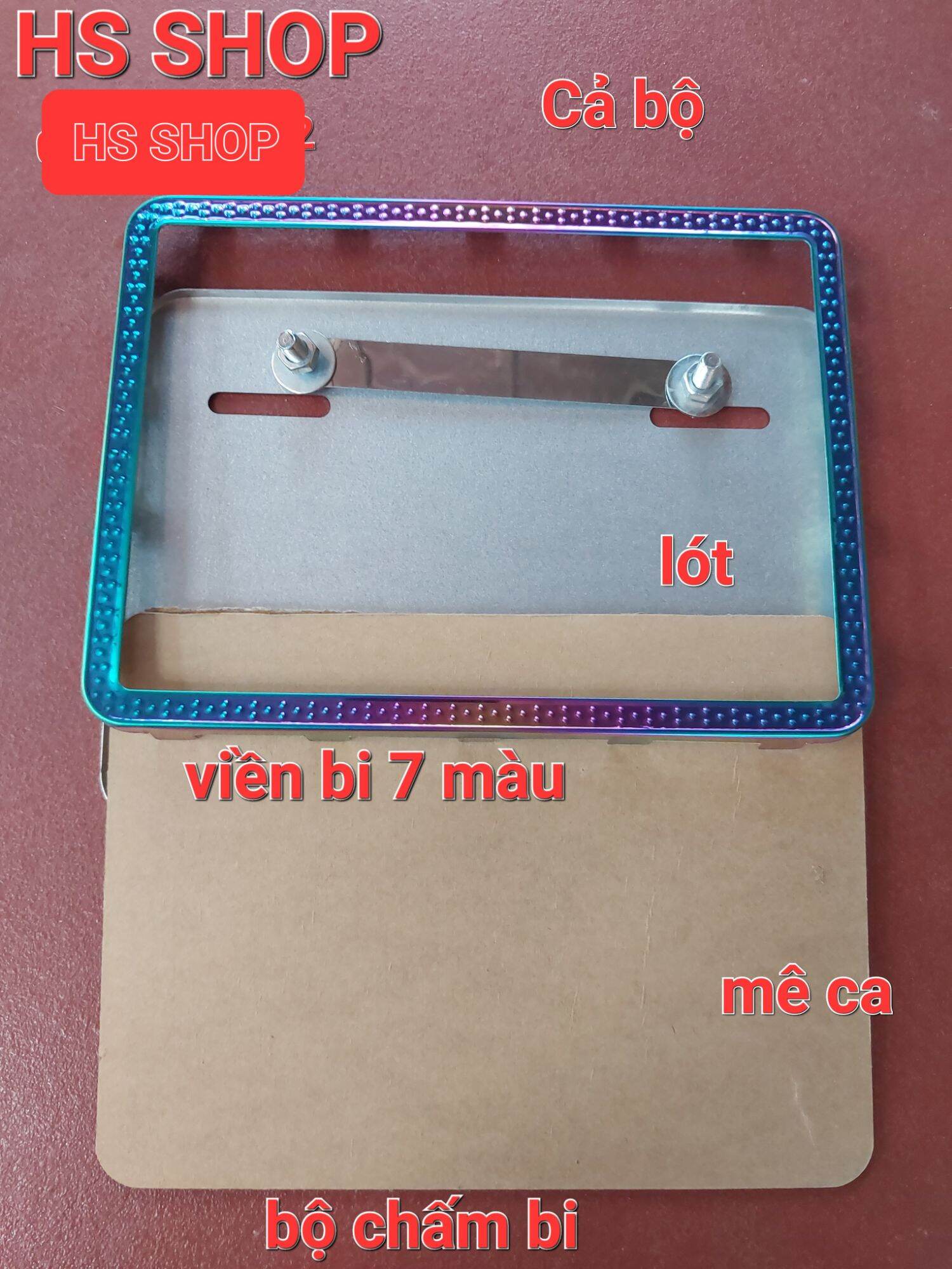 Bộ ốp biển số ti tan 7 màu ,Ốp biển số inox 7 màu