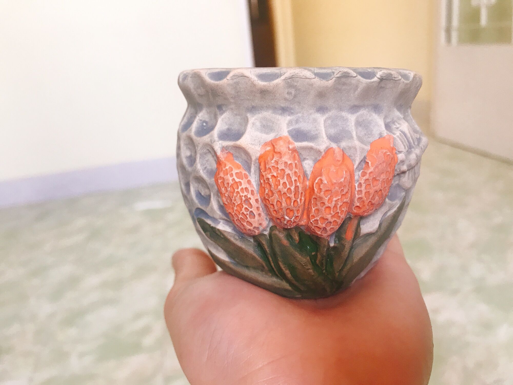 [HCM]Chậu trồng sen đá giả cổ mini