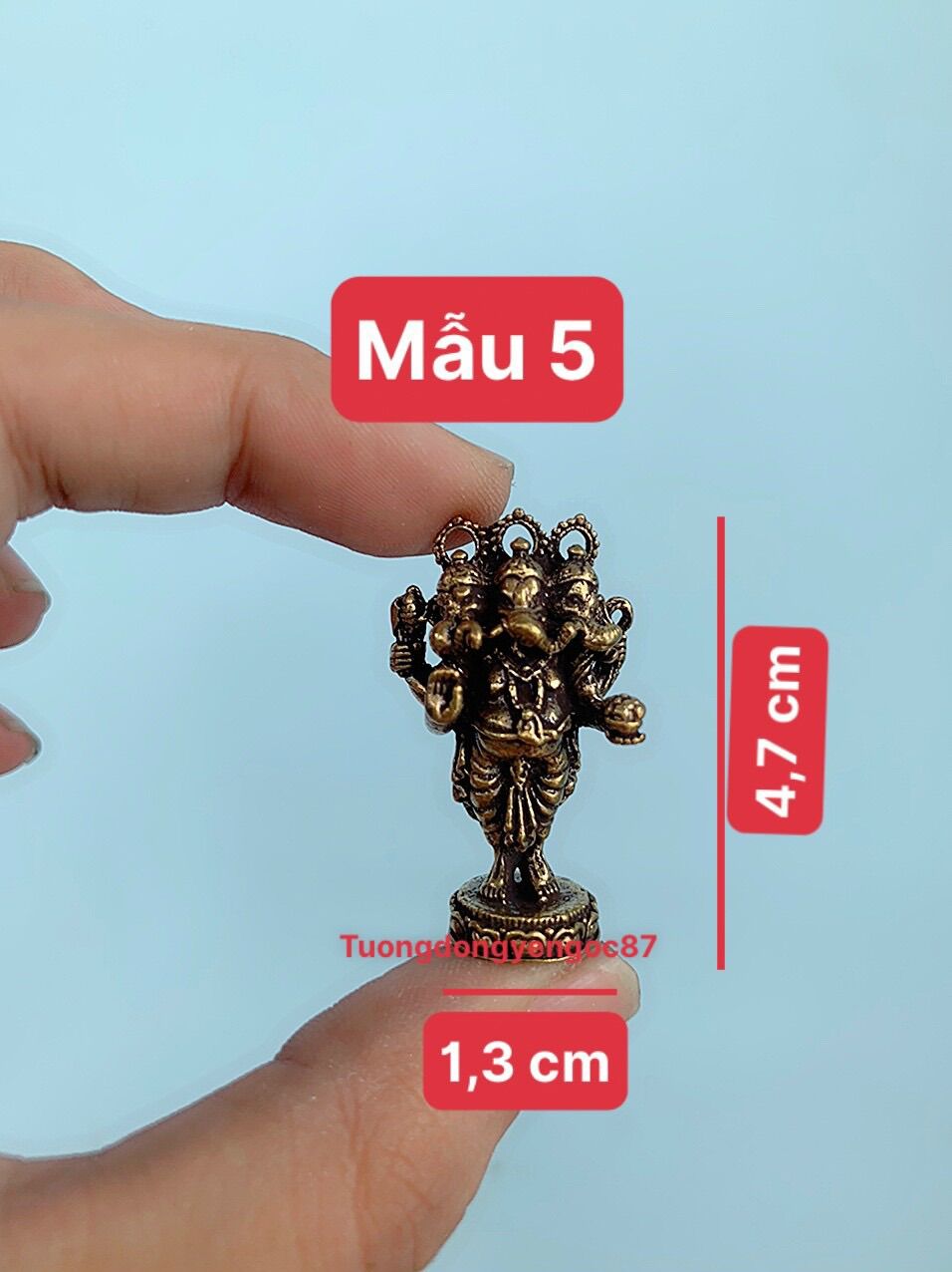 Tượng đồng thần voi Ganesha mini