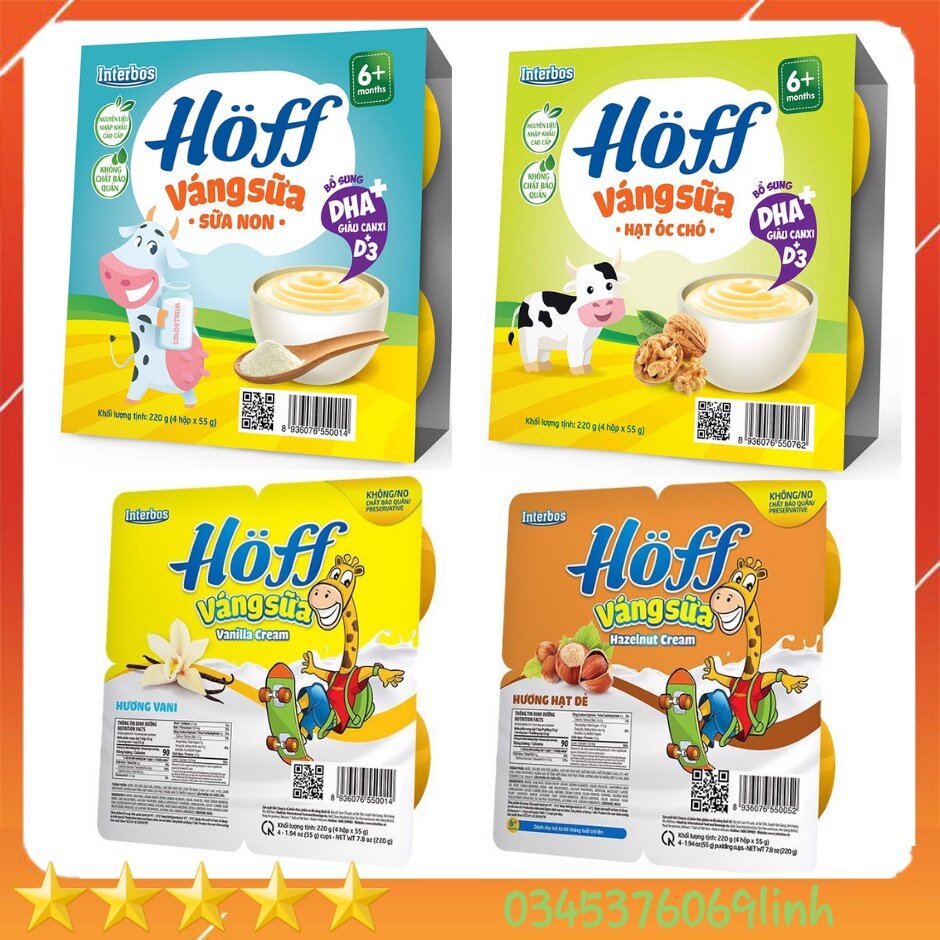 Thung 48 hộp váng sữa Hoff đủ vị