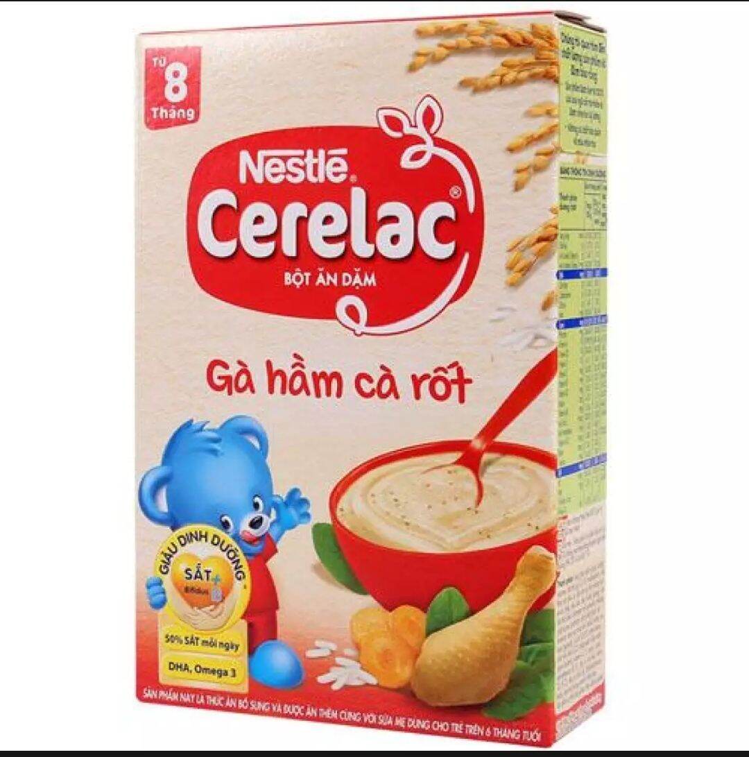 Bột ăn Nestle Cerelac Gà hầm cà rốt hộp giấy 200g