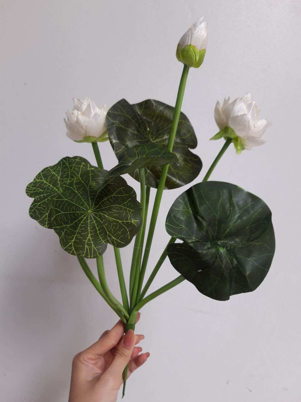 Cành hoa sen thái dài 60cm cao cấp_hoa giả, hoa lụa (kèm video thật)