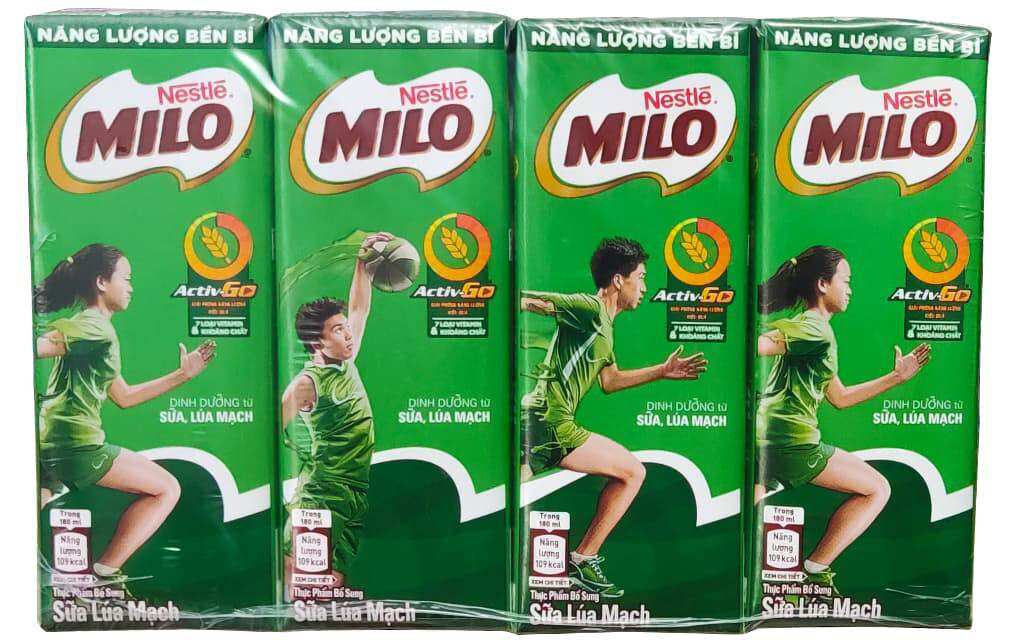 Lôc sữa lúa mạch Milo Nestle 4 hộp 180ml