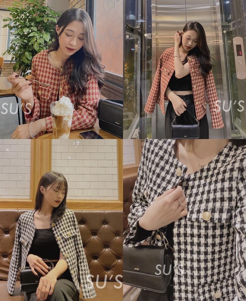 ÁO KHOÁC DẠ TWEED KẺ HAI MÀU MỚI