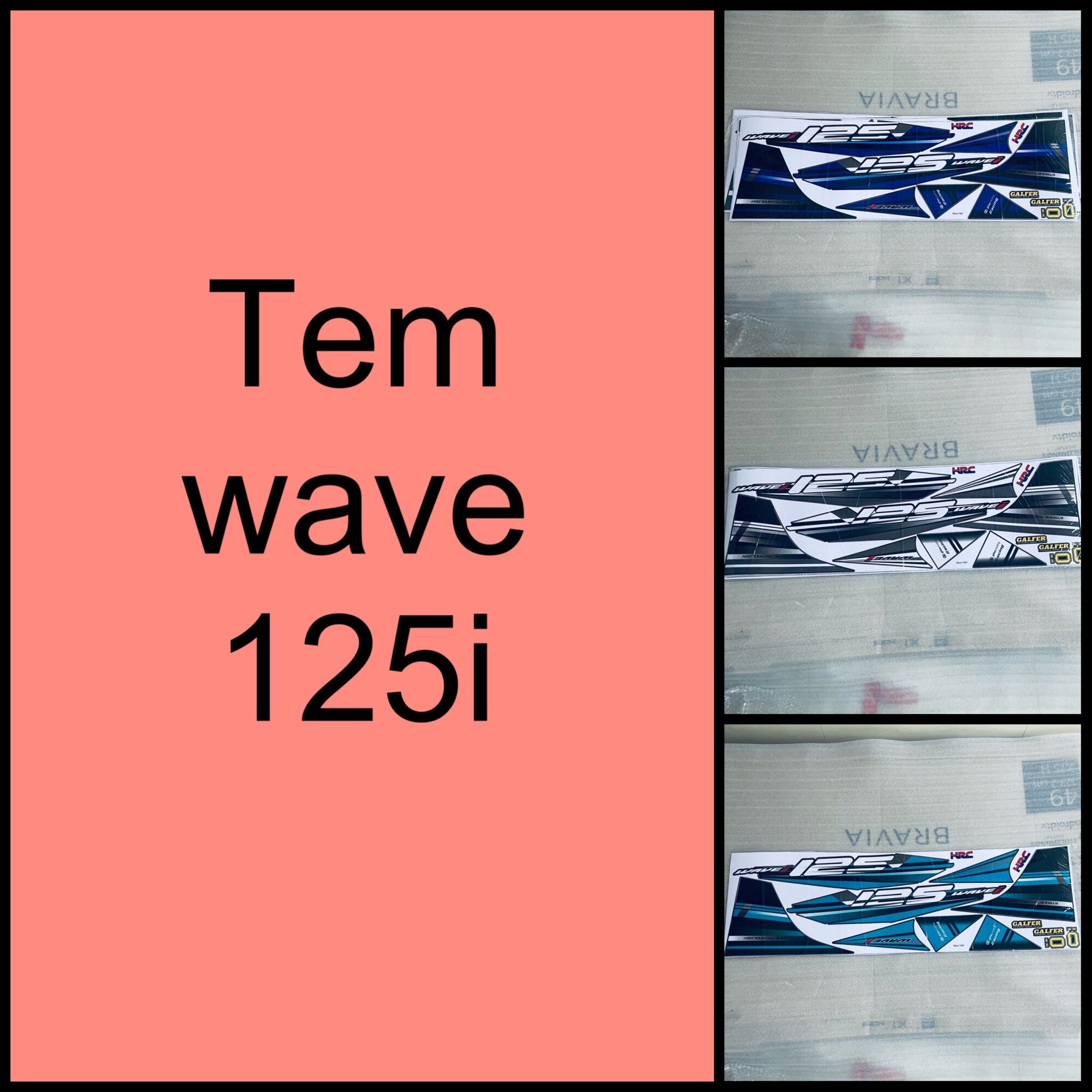 Team tem xe wave 125i dán cho wave 110 50 100 xanh đen