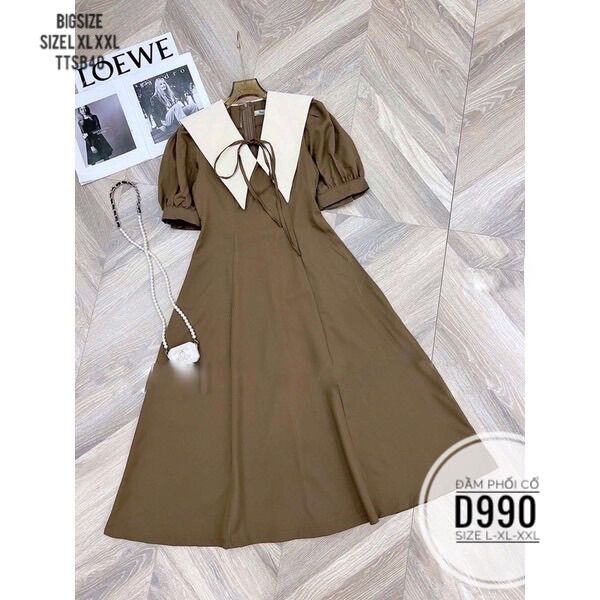 Bigsize 60- 90kg ĐẦM PHỐI CỔ TRẮNG