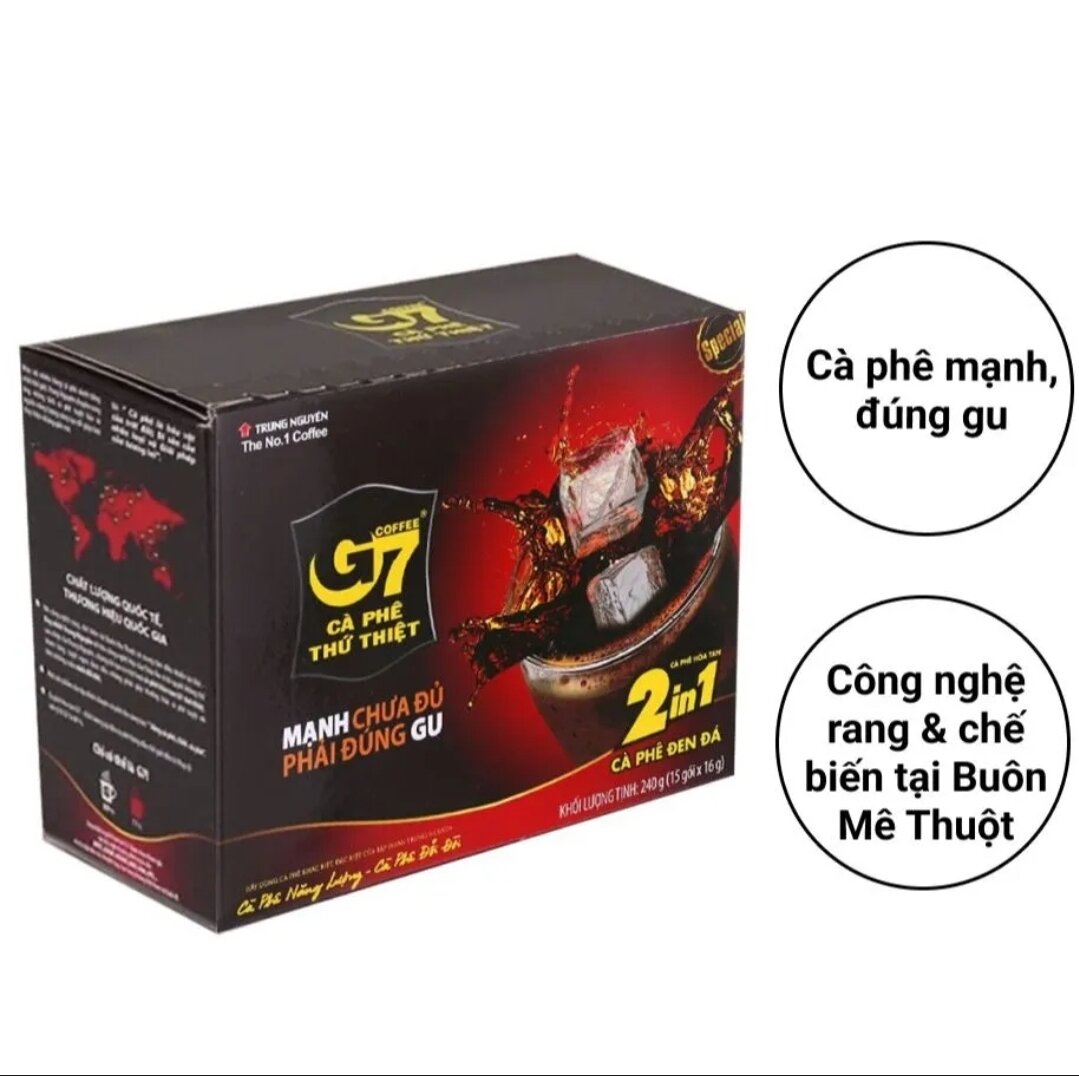 Cà phê G7 đen đá 2in1 15 gói x 16g
