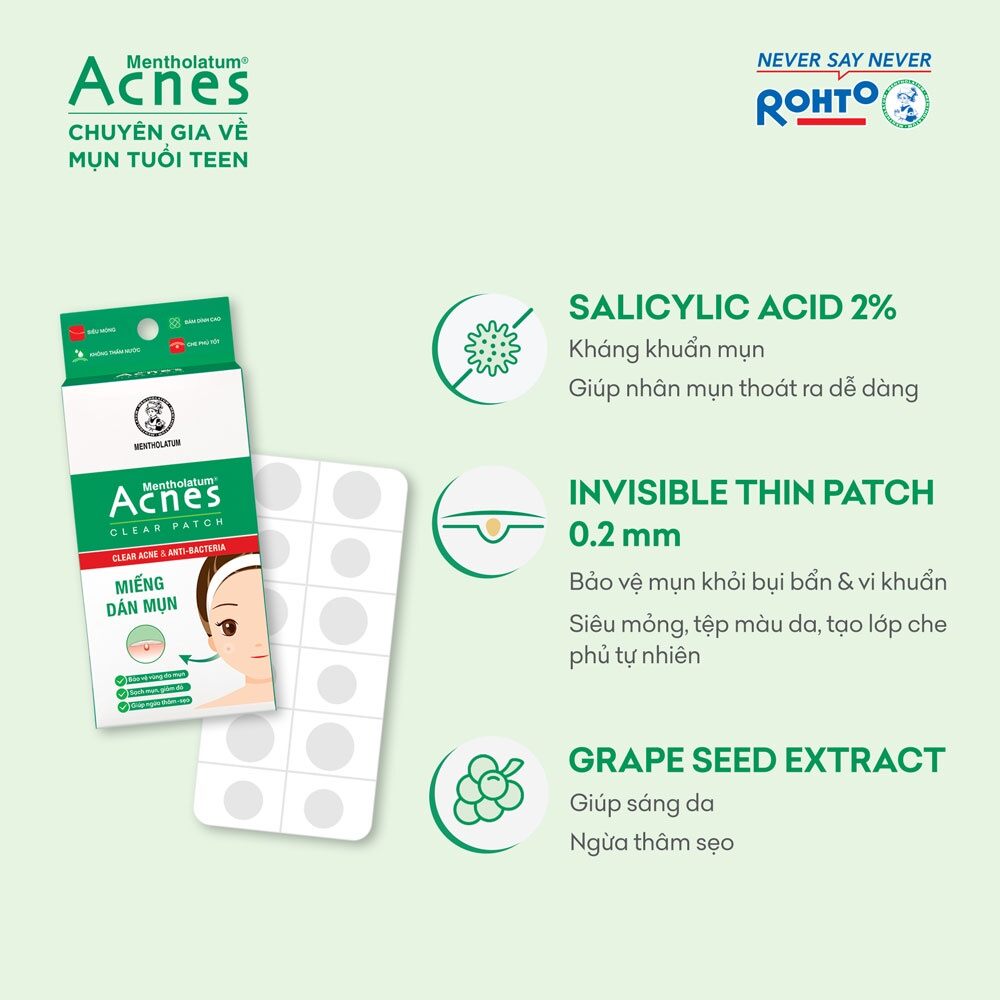 Miếng dán mụn Acnes Clear Patch (12 miếng)