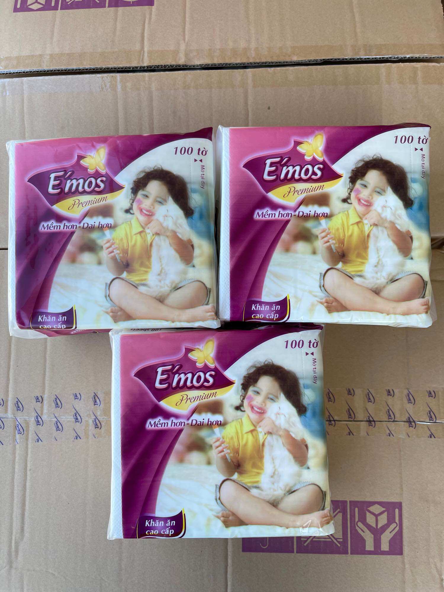 (Phân phối) THÙNG KHĂN GIẤY EMOS 30 GÓI 4kg8