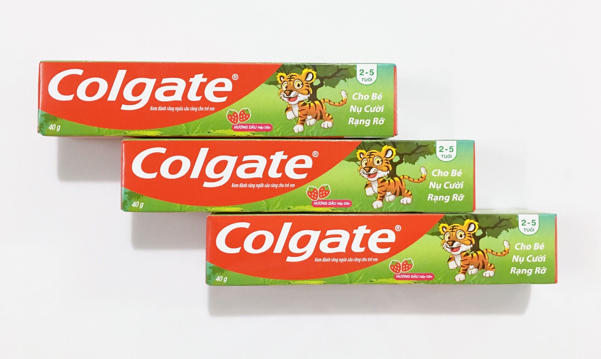Kem đánh răng cho bé từ 2 - 5 tuổi Colgate Tiger Hương Dâu 40g