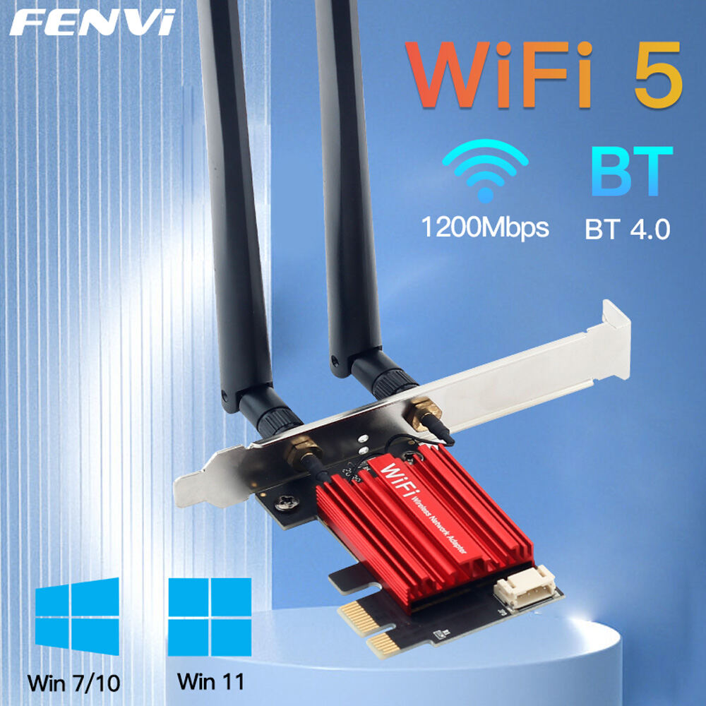 Fenvi Wifi 5 Pci-e Adapter Card Mạng Băng Tần Kép 2.4G/5GHz 802.11ac Cho Bluetooth 4.0 Máy Tính Để Bàn Laptop Windows 10