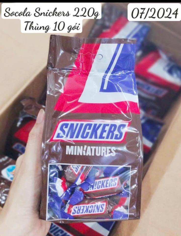 [New March 2026] German Miniature Snickers Chocolate Package 227 Grams - 12 Bars