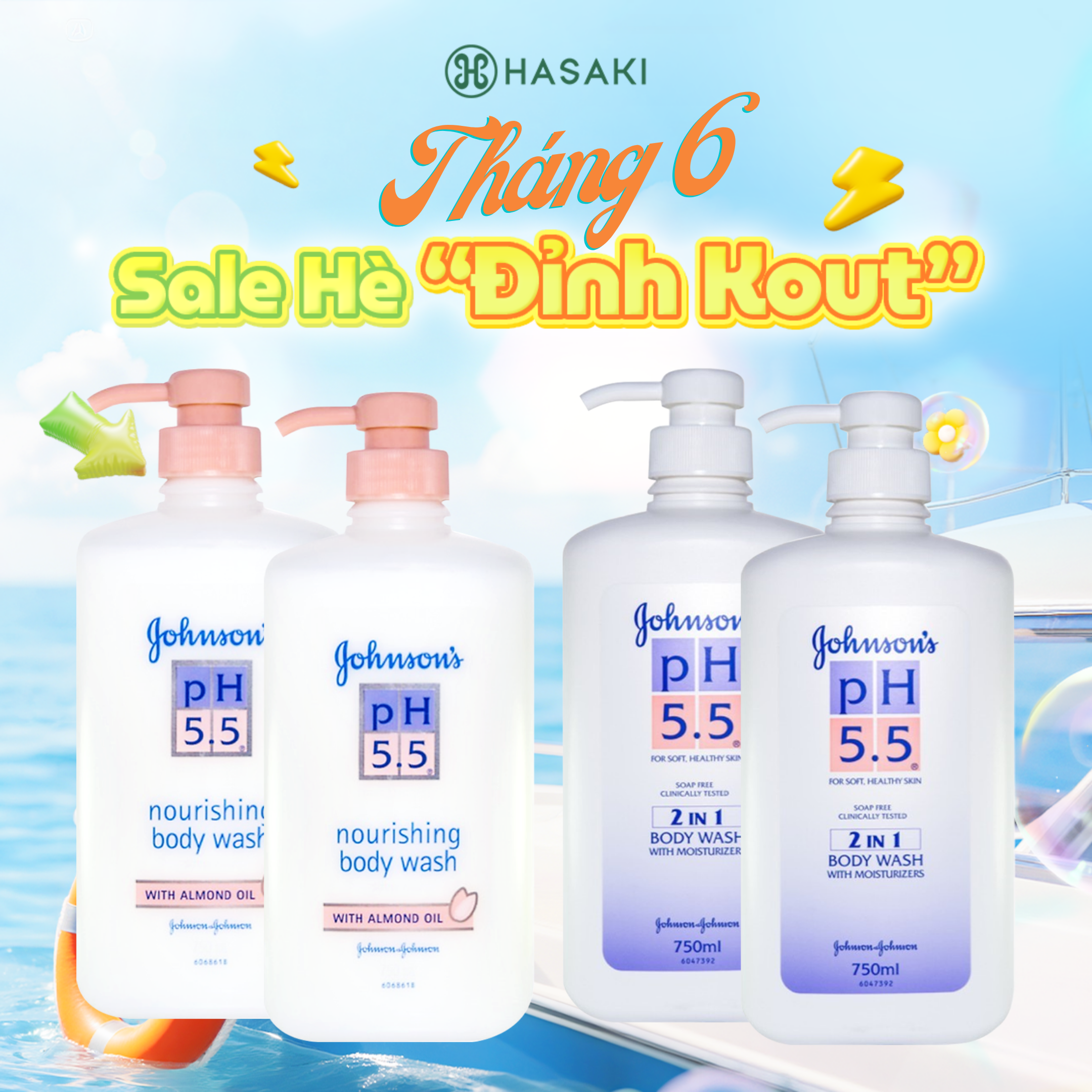 [DAILY] Combo 2 Sữa Tắm Johnson's Adult Từ Hạnh Nhân Cho Người Lớn 750ml Hasaki Sản Phẩm Chính Hãng
