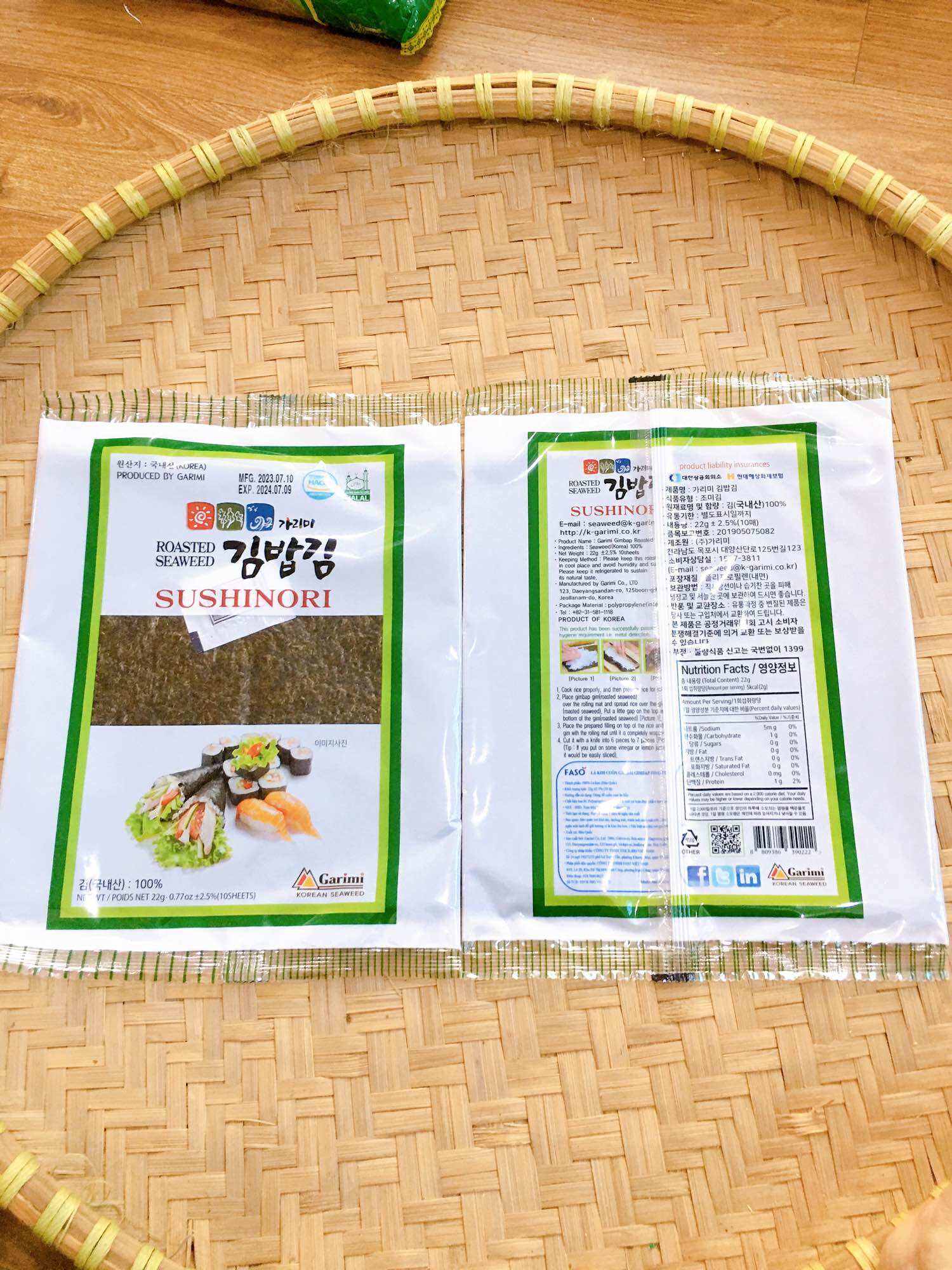 Rong biển Hàn Quốc cuộn cơm (gimbab) gói 10 lá (Combo 5 tệp)