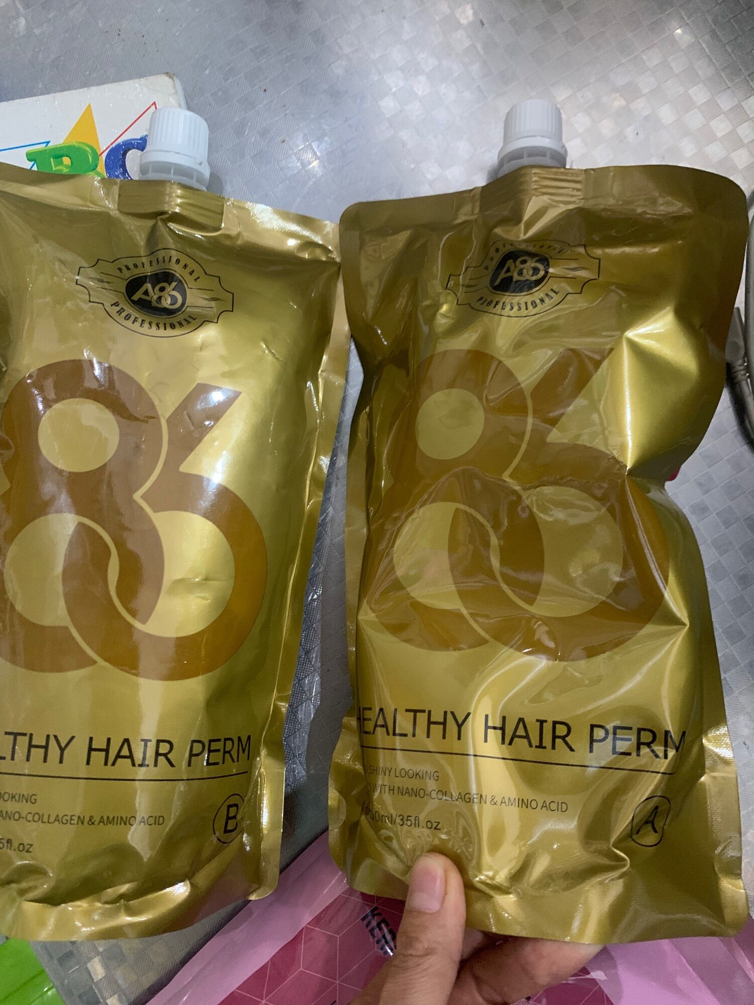 Thuốc uốn duỗi tóc A86 vàng uốn truyền thống canh mềm hóa tóc khỏe hương thơm Socola cho Salon và dùng tại nhà - 1000ML