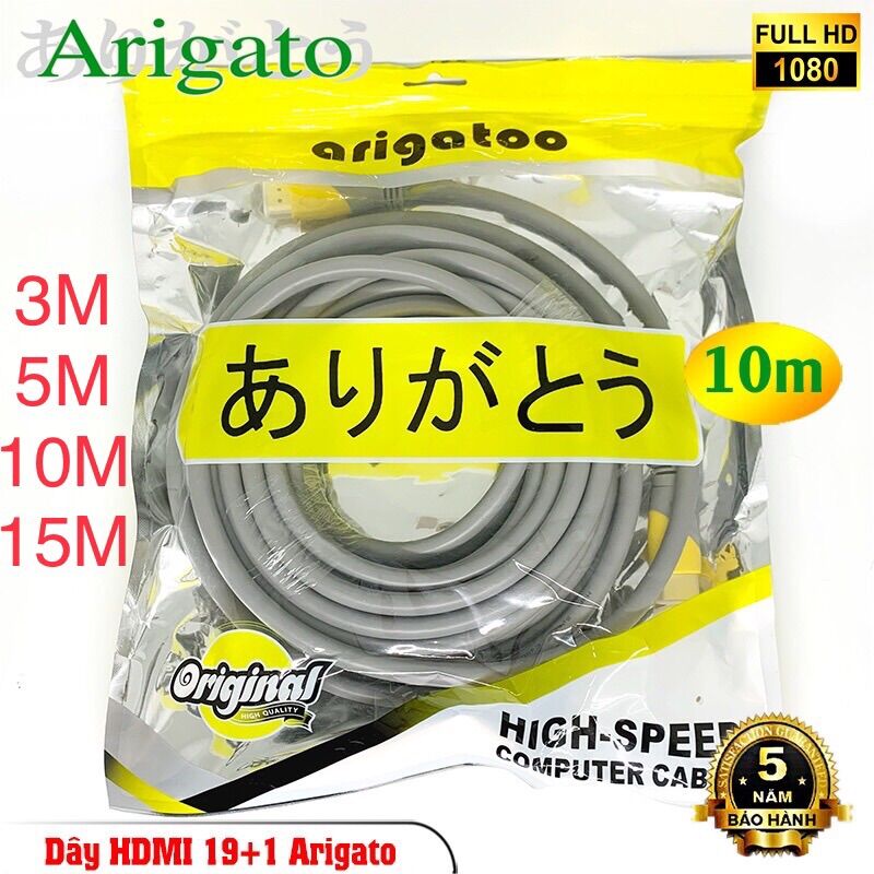 Cáp hdmi arigato 10m lõi đồng hdtv 4k*2k - dây hdmi to hdmi tròn chuẩn full hd 1080p