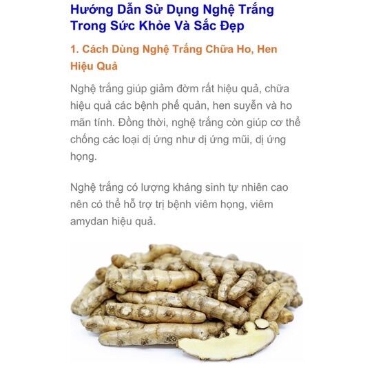 NGHỆ TRẮNG ( NGHỆ ĐỘC THÂN )