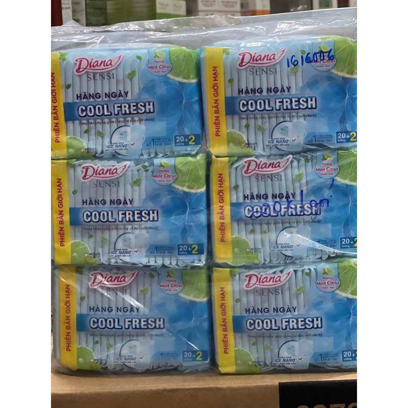 Lốc 6 gói băng vệ sinh diana sensi cool fresh hàng ngày _hàng chuẩn