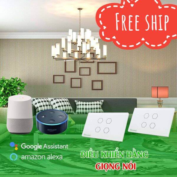 Công tắc thông minh Hunonic_công tắc cảm ứng _ Wifi 4 nút