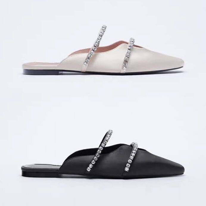 Giày sục zara xuất xịn 2 quai đá sang chảnh size 35 đến 39