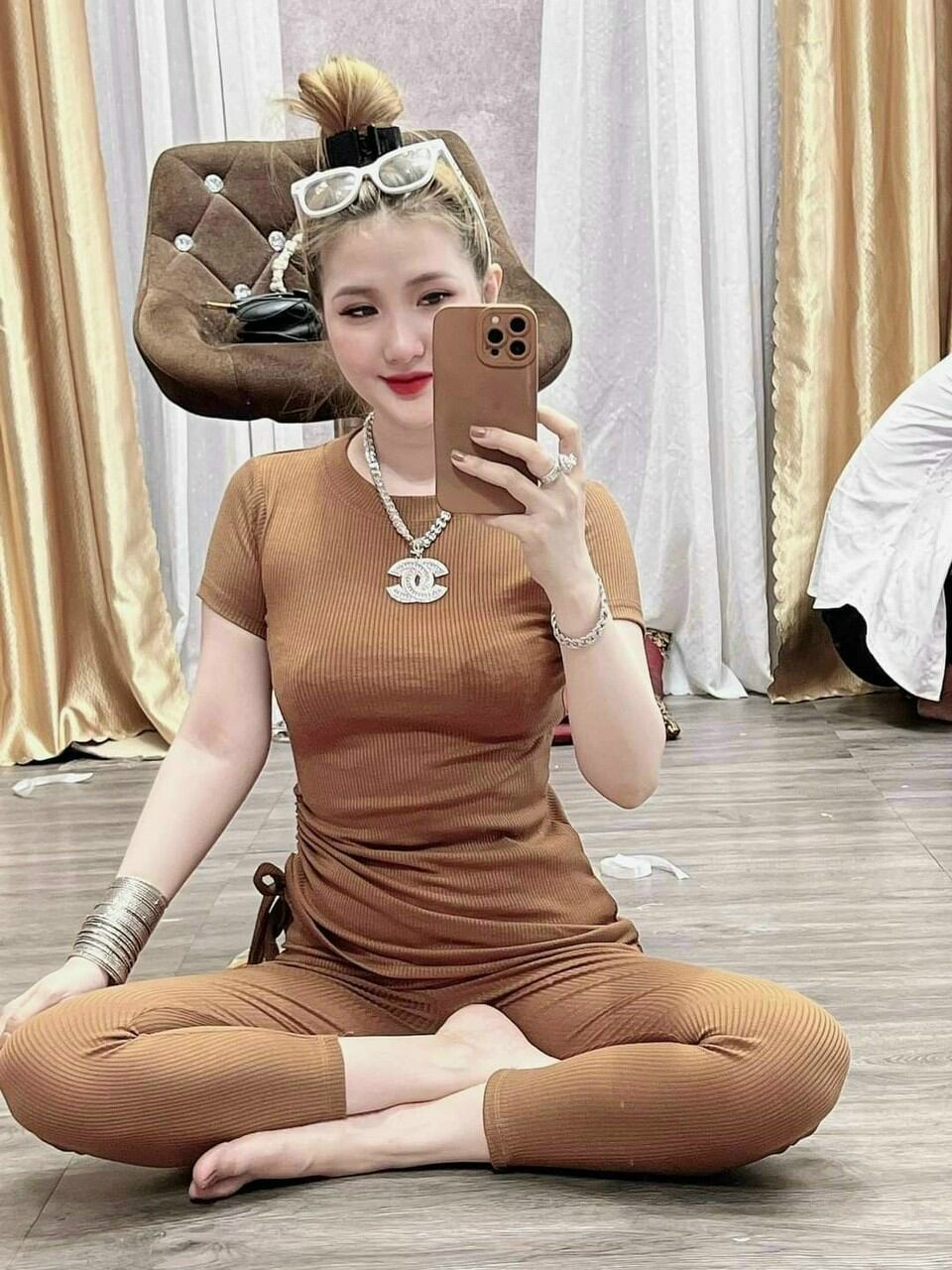 Set bộ thun gân tăm nhún bên eo dây rút