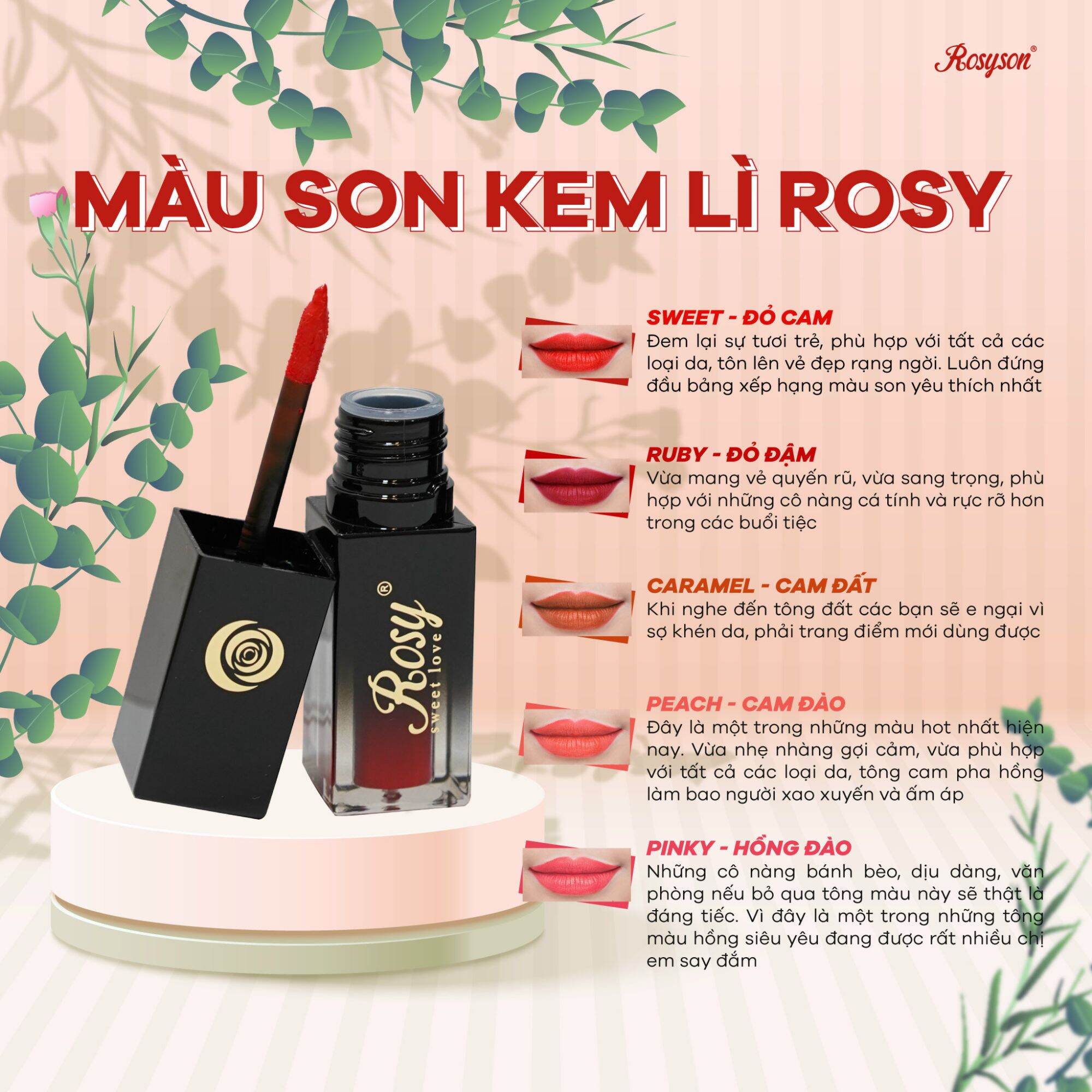 son kem lì cam đất Rosy