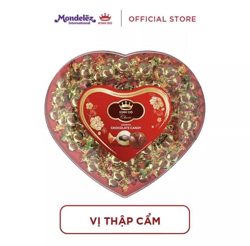 HỘP 138gam KẸO SOCOLA HÌNH TIM KINH ĐÔ